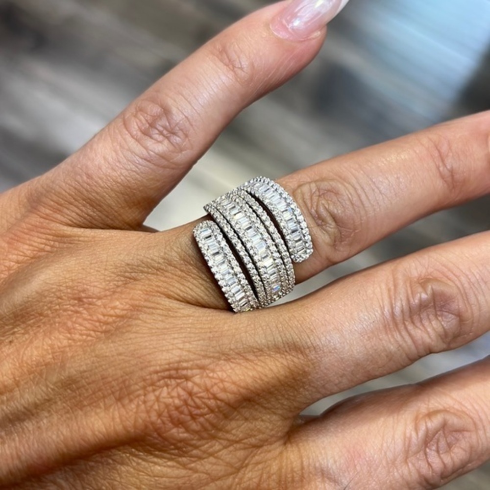 Large CZ Wedding Band 6 7 8 9 10